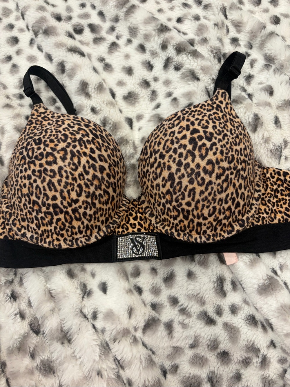 Victoria's Secret Leopard Print T-Shirt Bra - Black & Brown